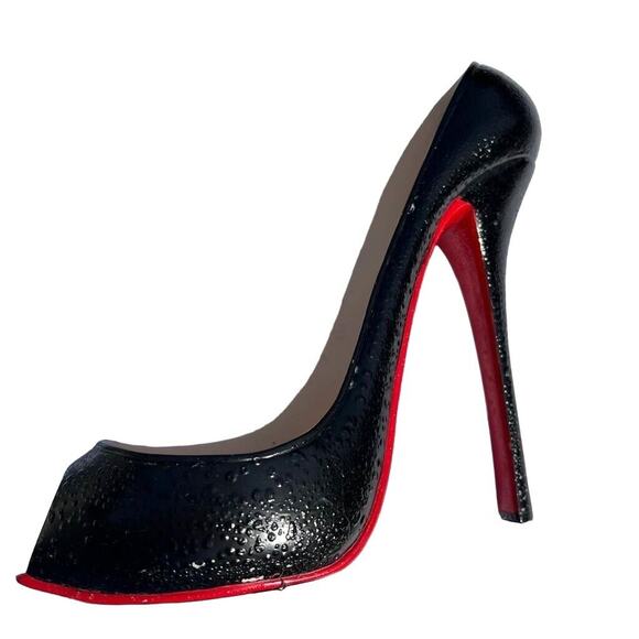 Wild Eye Designs Wine Bottle Holder Stand Stiletto High Heel Shoe Black Red - Picture 7 of 16